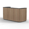 HALO Reception Desk 180cm - Oak / Black on Black