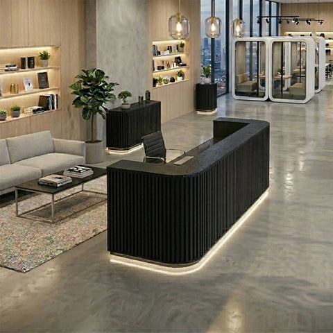 HALO Reception Desk 240cm - Black