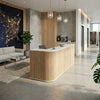 HALO Reception Desk 240cm - Oak & White