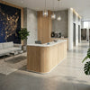 HALO Reception Desk 240cm - Oak & White