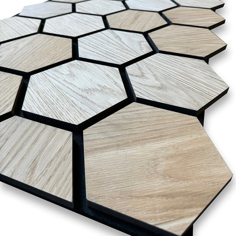 Hexagon WOODFLEX Acoustic Wood Wall Panels - SAMPLE - innovatec.com.au