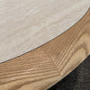 LAYSON Dining Table 136cm - Travertine & Natural