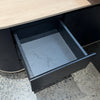 180-200cm VENTURA Reversible Executive Desk - Left or Right Return - Oak & Black