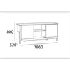 JARVY Sideboard Buffet 186cm - Natural & Grey