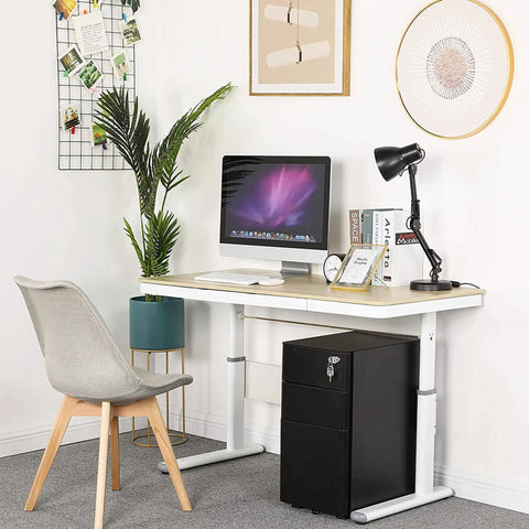 MARLO 3 Drawer Slim Mobile Pedestal Filing Cabinet - Black