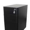 MARLO 3 Drawer Slim Mobile Pedestal Cabinet - Black