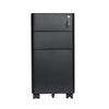 MARLO 3 Drawer Slim Mobile Pedestal Cabinet - Black