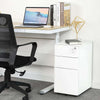 MARLO 3 Drawer Slim Mobile Pedestal Filing Cabinet - White