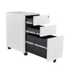 MARLO 3 Drawer Slim Mobile Pedestal Filing Cabinet - Black