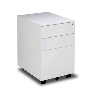MARLO 3 Drawer Mobile Pedestal Filing Cabinet - White