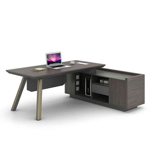 KAISON Executive Desk with Reversible Return 2M - Brown Grey