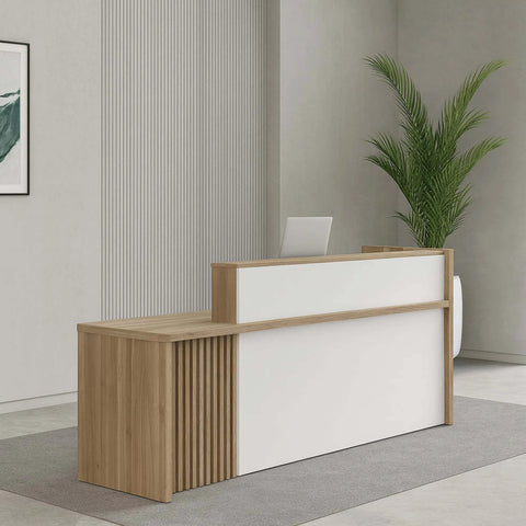 KNOX Reception Desk 240cm Left Panel - Oak