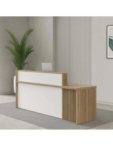 KNOX Reception Desk 240cm Right Panel - Oak
