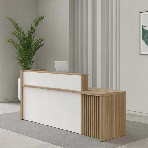 KNOX Reception Desk 240cm Right Panel - Oak