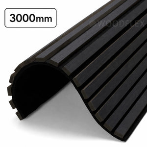 WOODFLEX Flexible Acoustic Wood Slat Wall Panel - Black Coated - 3000mm x 600mm