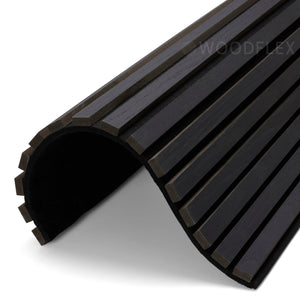 WOODFLEX Flexible Acoustic Wood Slat Wall Panel, Black Veneer - 2700mm x 600mm
