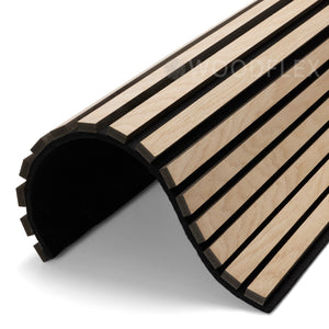 WOODFLEX Flexible Acoustic Wood Slat Wall Panel, Oak Veneer - 2400mm x 600mm