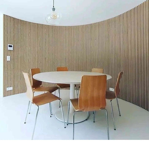 WOODFLEX Flexible Acoustic Wood Slat Wall Panel, Walnut Veneer - 2700mm x 600mm - SLIM