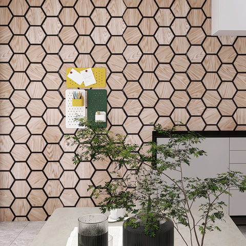 Hexagon WOODFLEX Acoustic Wood Wall Tiles - Oak Veneer - innovatec.com.au