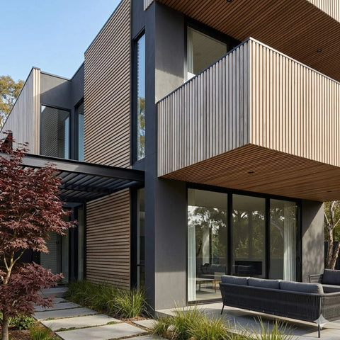 WOODFLEX Outdoor & Indoor Solid Hard Wood Slat Wall Ceiling Pool Fence Cladding - Paulownia - 2700mm x 545mm