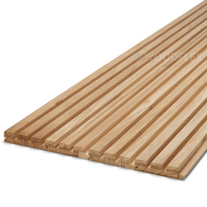 WOODFLEX Outdoor & Indoor Solid Hard Wood Slat Wall & Ceiling Cladding - Oak - 2700mm x 545mm