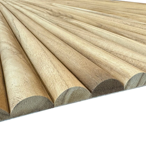 WOODFLEX Flexible Wooden Slat Wall Panel - Paulownia Wood - Half Round SAMPLE