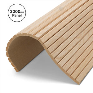 WOODFLEX Flexible Wooden Slat Wall Panel - Oak Veneer - 3000mm x 600mm - Trapezium