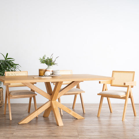 KAIRI Dining Chair - Natural & Rattan - innovatec.com.au