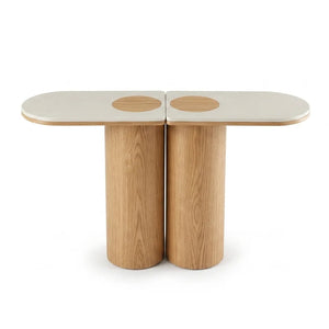 SILVAN 140cm Console Table Oak & Cement surface