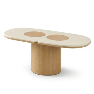 SILVAN Coffee Table 120cm - Microcement & Oak
