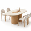 SILVAN 180cm Rectangular Dining Table Oak & Cement curved top - Oak