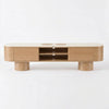 SILVAN 210cm Entertainment TV Unit with Micro-cement Top -  Oak