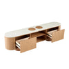 SILVAN 210cm Entertainment TV Unit with Micro-cement Top -  Oak