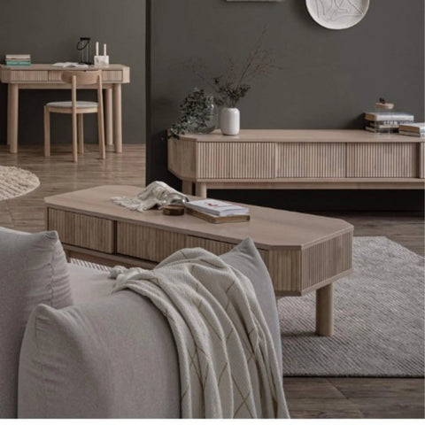 LUDLOW Entertainment TV Unit 200cm - White Wash Oak