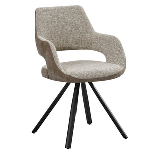 LINDEN Swivel Dining Chair - Caramel & Black