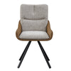 ALDEN Swivel Dining Chair - Tan PU Leather & Beige