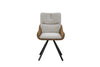 ALDEN Swivel Dining Chair - Tan PU Leather & Beige