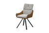 ALDEN Swivel Dining Chair - Tan PU Leather & Beige