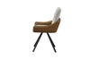 ALDEN Swivel Dining Chair - Tan PU Leather & Beige