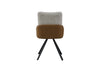 ALDEN Swivel Dining Chair - Tan PU Leather & Beige