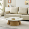 LAGO Round Coffee Table 110cm - Microcement & Oak