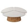 LAGO Round Coffee Table 110cm - Microcement & Oak