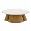 LAGO Round Coffee Table 110cm - Microcement & Oak