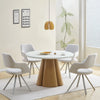 LAGO Round Dining Table 120cm - Microcement & Oak