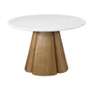 LAGO Round Dining Table 120cm - Microcement & Oak
