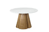 LAGO Round Dining Table 120cm - Microcement & Oak