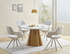 LAGO Round Dining Table 120cm - Microcement & Oak