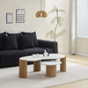 LAGO Nest of 2 Tables 120cm - Microcement & Oak