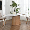 BOLTON Ceramic Dining Table 1.8M - White & Oak