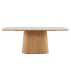 BOLTON Ceramic Dining Table 1.8M - Travertine & Oak